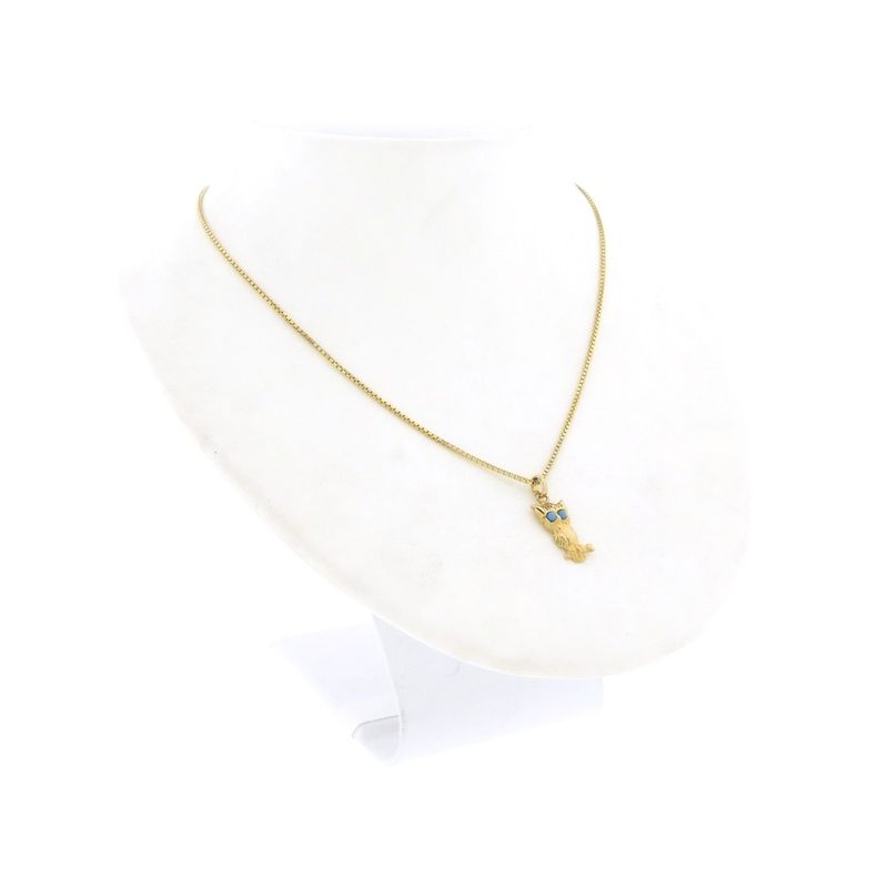 Image 5 of Gold owl pendant with turquoise