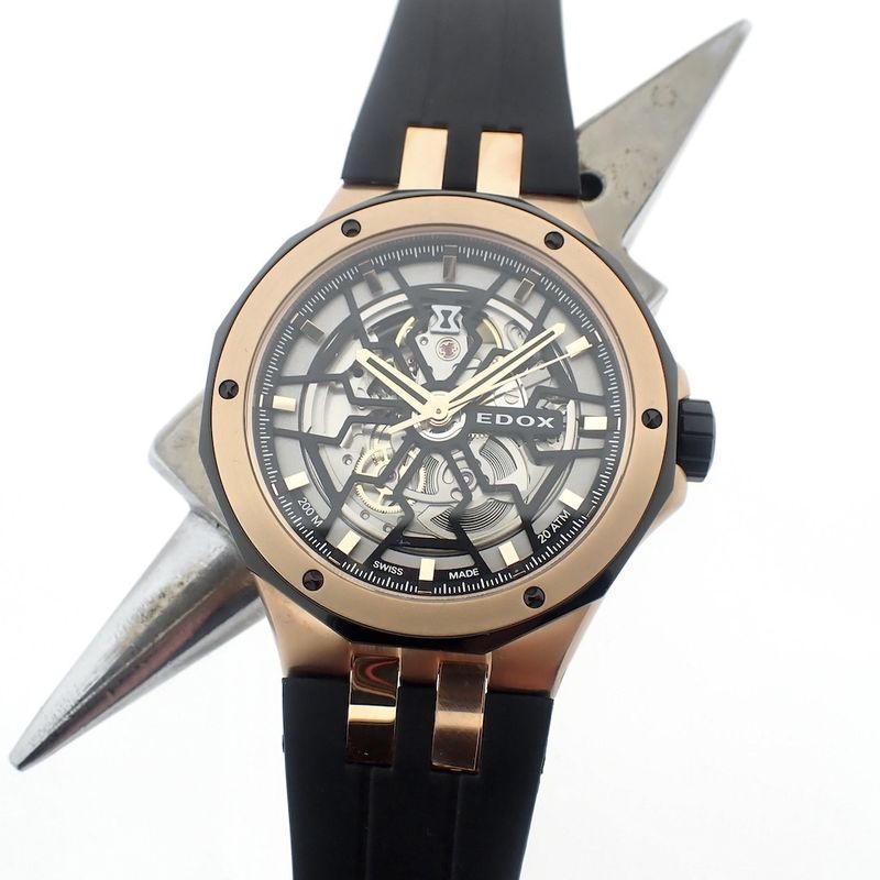 Image 3 of Edox Delfin Mecano 'Skeleton'; Automatic men's watch