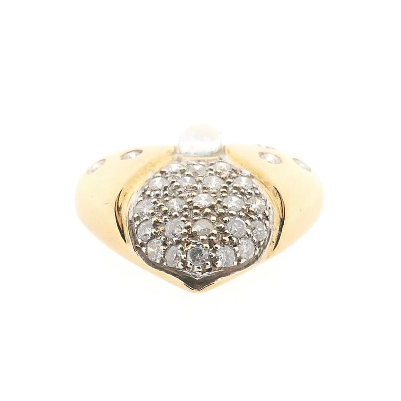 Image 8 of Bicolor gold heart pendant set with diamonds; Approx. 0.70 ct.