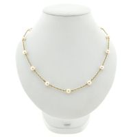 Gold Singapore link chain with pearls