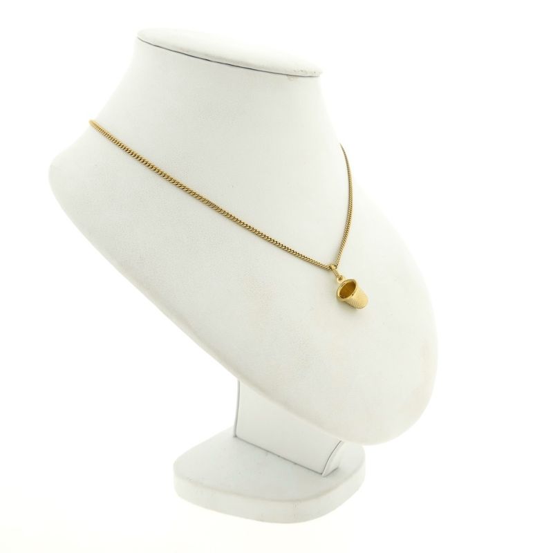 Image 7 of Gold minimalist pendant of a thimble