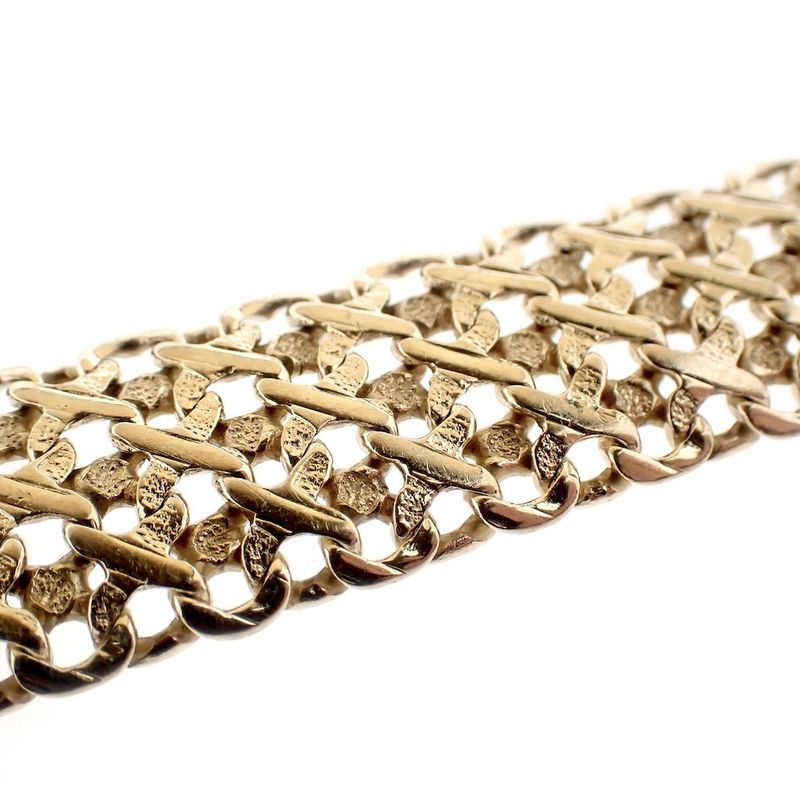 Image 5 of Gold wide link bracelet