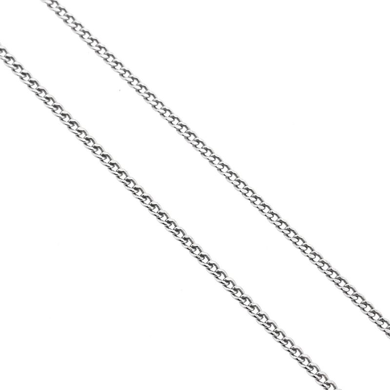 Image 7 of White gold thin gourmet link necklace