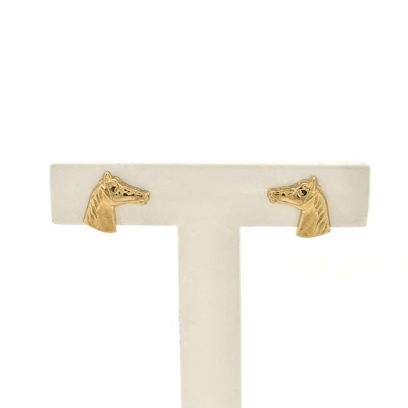Image 1 of Golden horse stud earrings