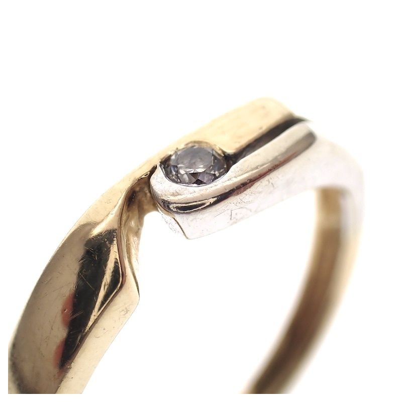 Image 4 of Two-tone gold ring with diamond