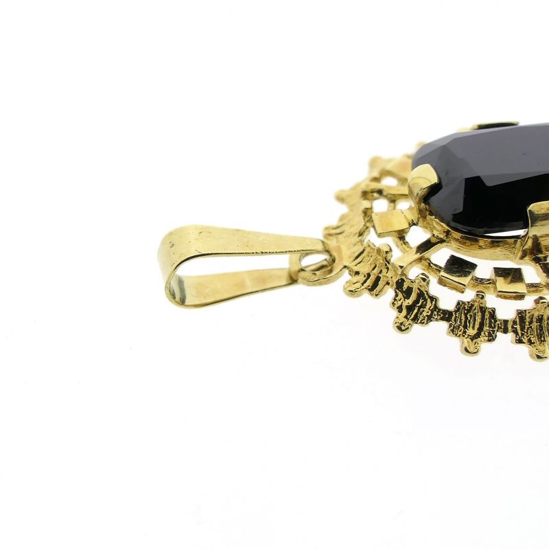 Image 5 of Vintage gold pendant with garnet; 1960s