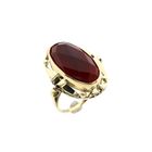 Image 1 of Gold Ring with Carnelian; 14 Karat; Size 17.75