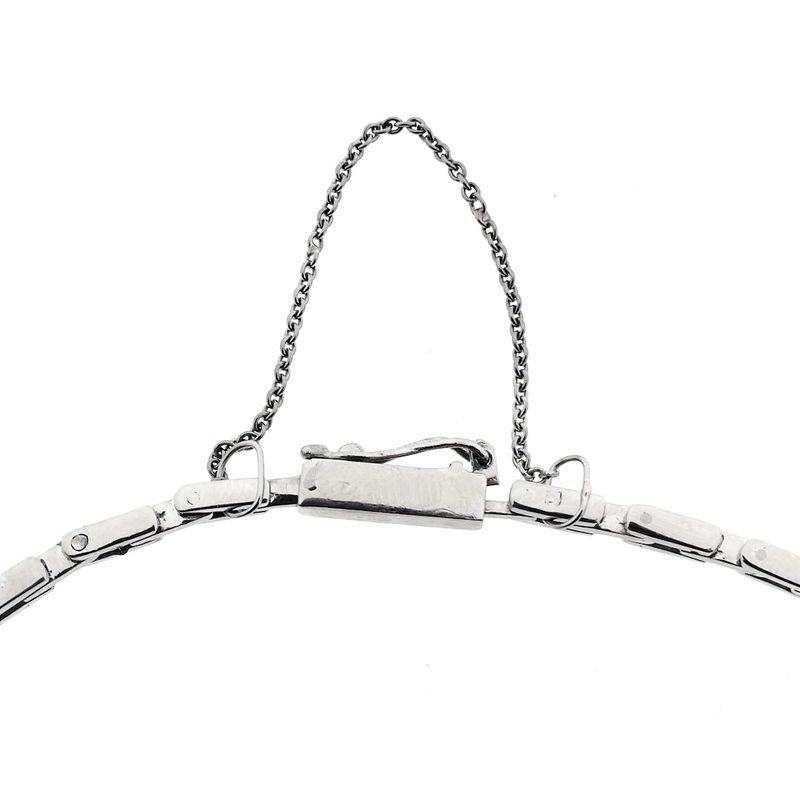Image 6 of White gold link bracelet with diamond; approx. 1.75 ct.