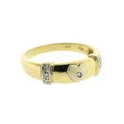 Image 7 of 18-karat two-tone gold ring with a heart and a 0.07-ct diamond.