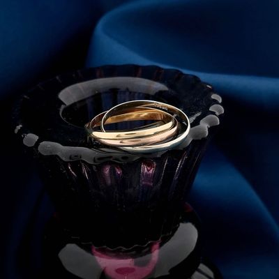 Image 2 of 14 Karat Tricolor Gold Ring; Size 16.5