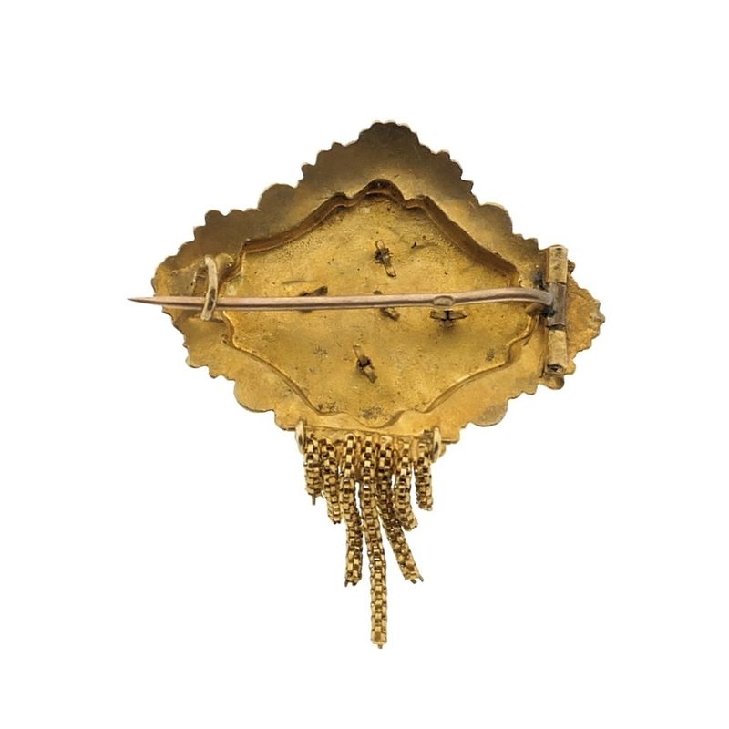 Image 4 of Antique gold brooch of a hat bell