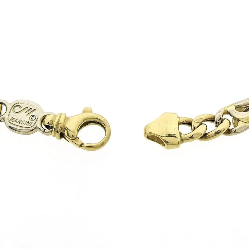 Image 6 of Two-tone gold link bracelet; Manchini