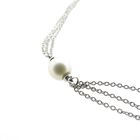Image 12 of UTOPIA Art Deco white gold necklace with pearl and diamond 1.75 ct.