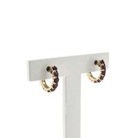 9 crt. stud earrings with pink and clear sapphires