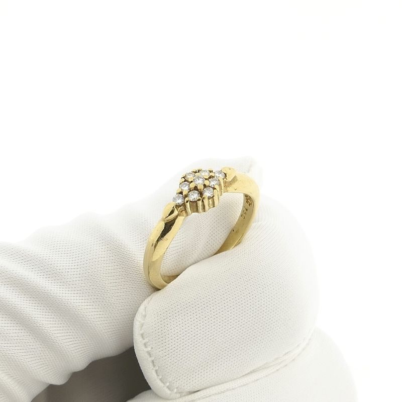 Image 9 of Gold entourage ring with diamonds; 0.18 ct.