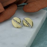 Two-tone gold stud earrings