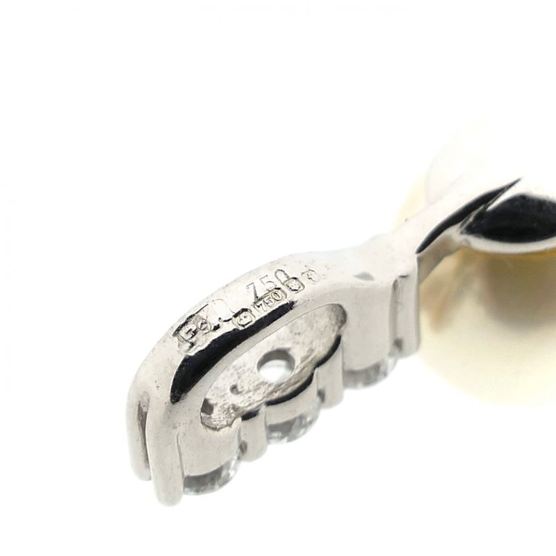 Image 7 of White gold pendant with pearl and diamonds; 0.21 ct.