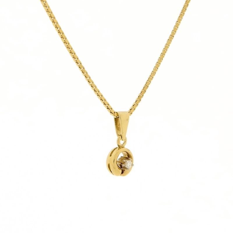 Image 9 of Gold pendant with diamond | 0.03 ct.