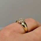 Image 7 of Gold entourage ring with diamonds; 0.18 ct.