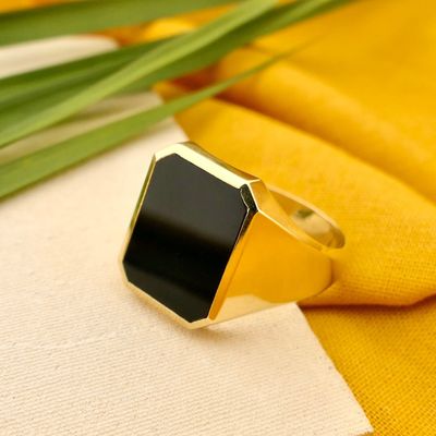Image 2 of Gold Seal Ring with Onyx