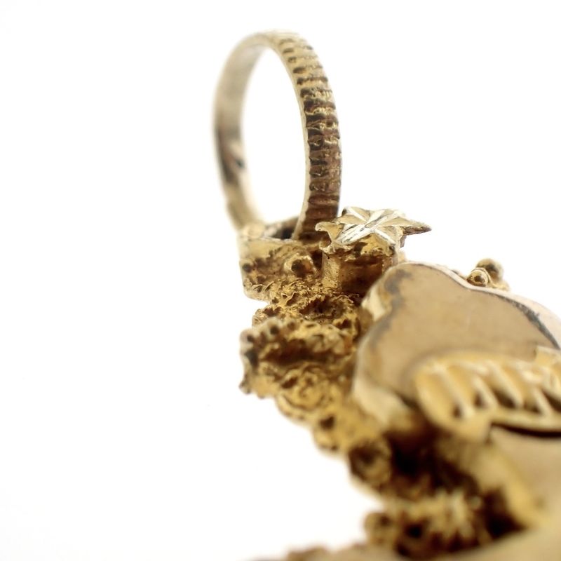 Image 9 of 19th century gold pendant of a cross with corpus INRI; Filigree