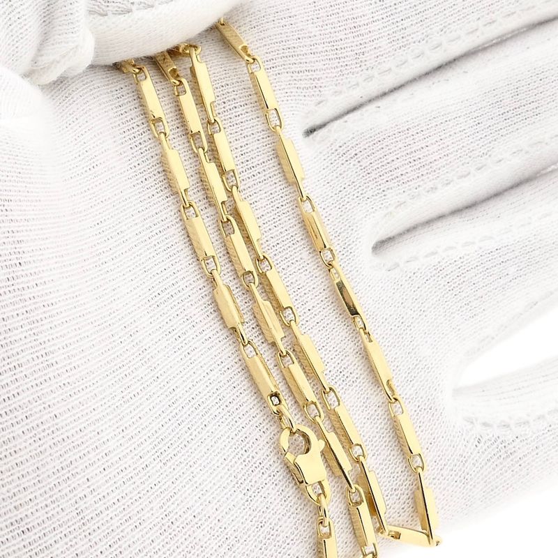 Afbeelding 8 van Gouden schakelketting met staafjes | 42 cm