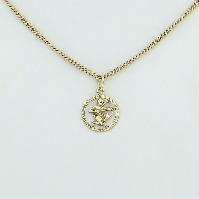 Image 9 of Gold zodiac sign pendant; Sagittarius