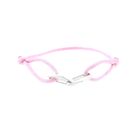 Image 1 of Forever Knots® Handmade Pink Satin Bracelet with Silver Link