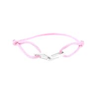 Forever Knots® Handmade Pink Satin Bracelet with Silver Link