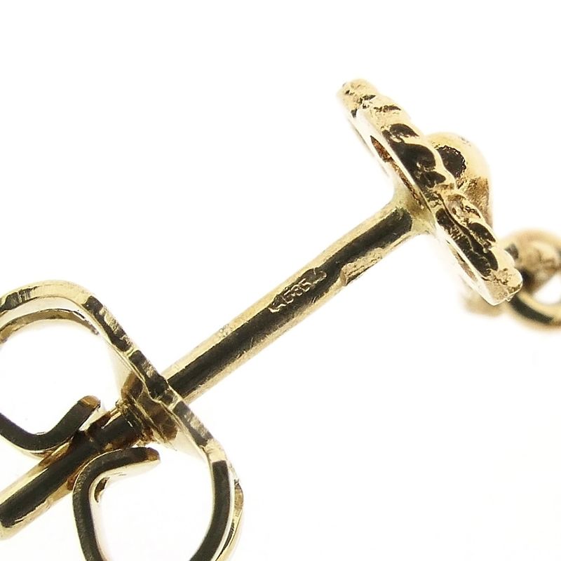 Image 6 of Gold earrings with red coral | Antique