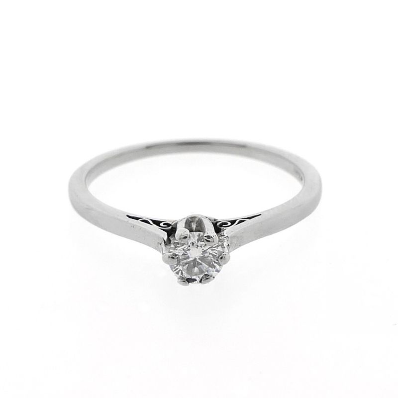 Image 7 of White gold solitaire ring with diamond | 0.25 ct.