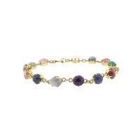 18K bracelet with mixed gemstones | 17 cm