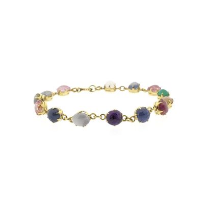 Image 1 of 18K bracelet with mixed gemstones | 17 cm