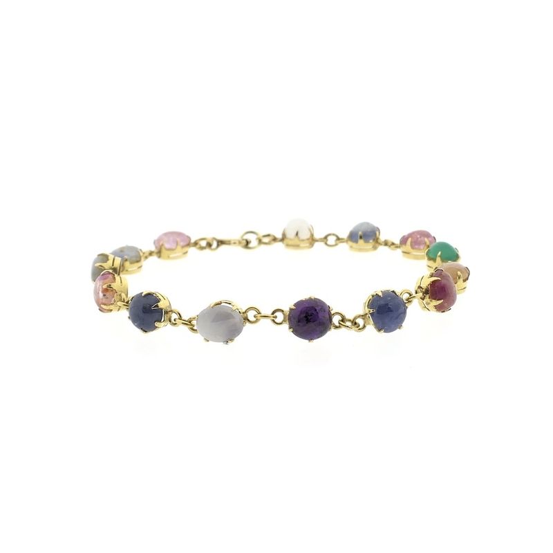 Image 1 of 18K bracelet with mixed gemstones | 17 cm
