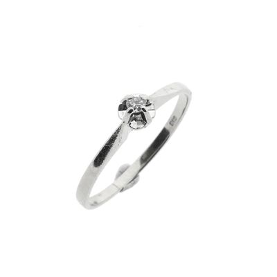 Image 1 of White gold solitaire ring with diamond; 0.025 ct.