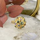 Image 2 of 18 carat gold Sputnik ring with colored stones