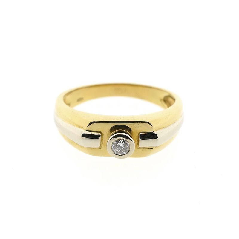 Afbeelding 3 van Bicolor gouden ring met diamant; 0,17 ct. 
