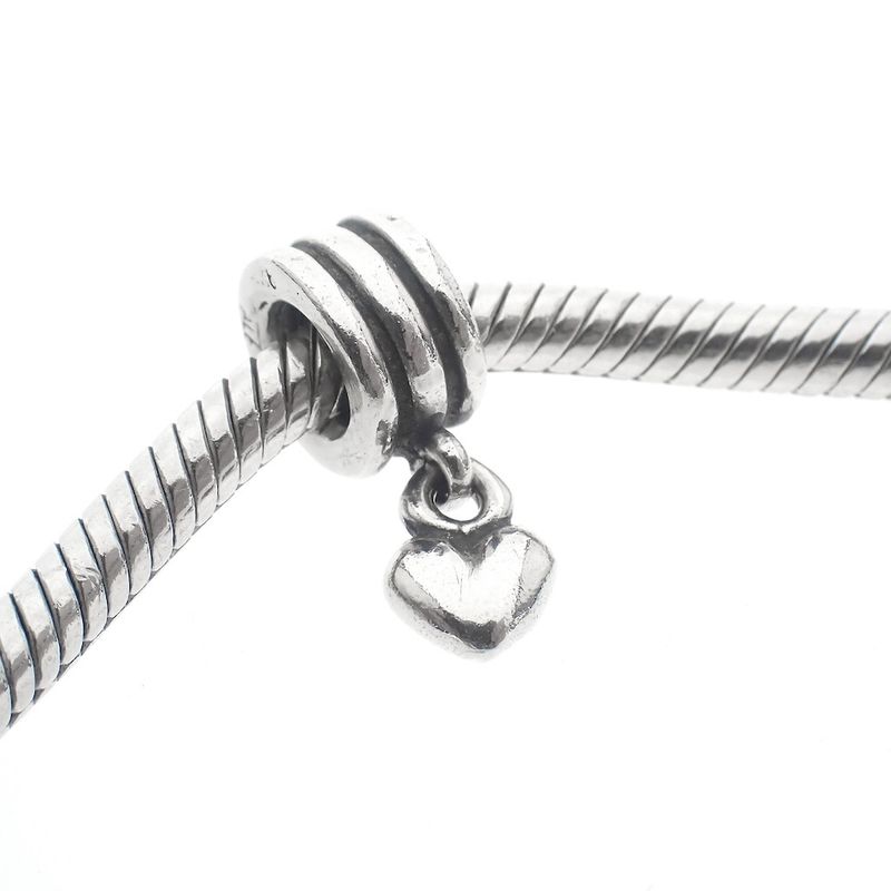Image 2 of Pandora charm; Silver; Heart Dangle