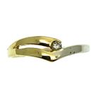 Image 2 of Two-tone gold solitaire ring with 0.03 ct diamond.