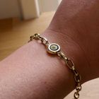 Image 8 of Gold Anchor-Link Bracelet with Nazar Eye