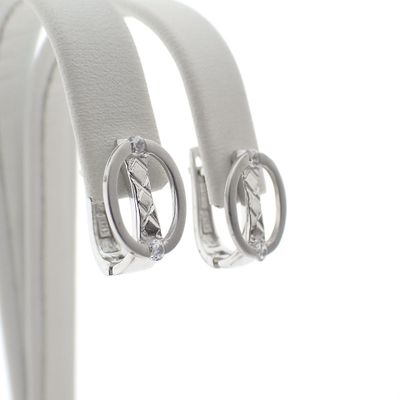 Image 1 of White gold stud earrings with zirconia