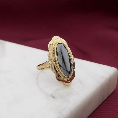 Gold Ring with Hematite Image 2 of Gold Ring with Hematite