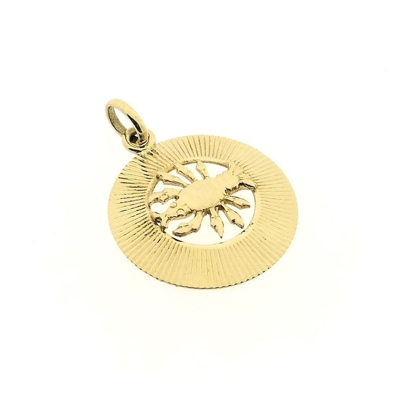 Image 6 of Gold zodiac sign pendant; Cancer | Fabiola