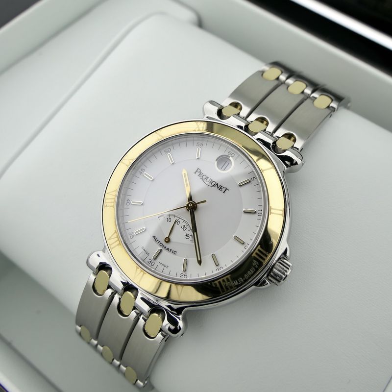 Image 15 of Pequignet Moorea 'Power Reserve'; Automatic gold/steel watch