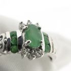Image 3 of 10 carat ring with emerald and diamonds; 0.03 ct.