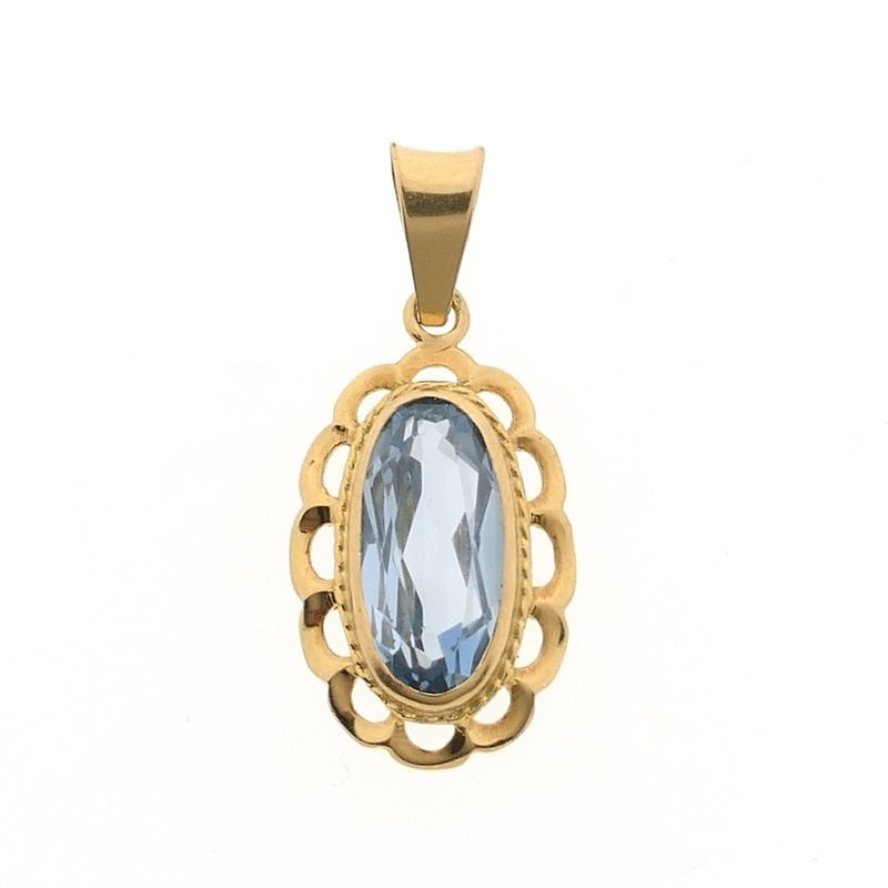 Image 1 of Vintage gold pendant with topaz
