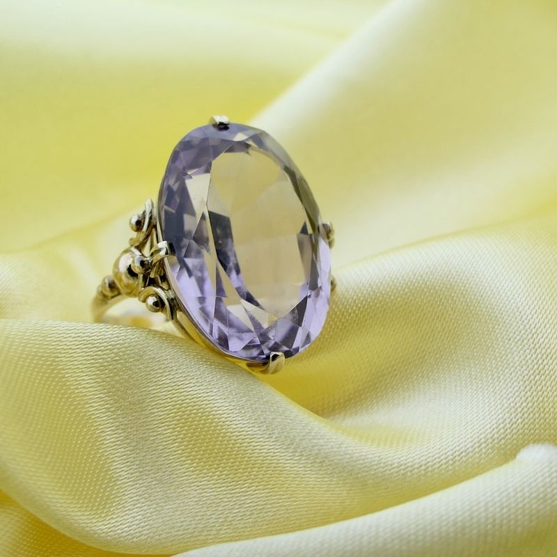 Image 8 of 8 carat ring with large amethyst