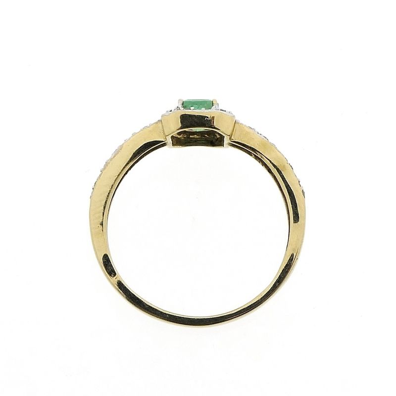 Image 5 of Gold ring with emerald and diamond | 0.32 ct.
