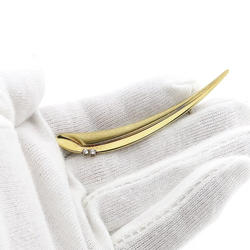Afbeelding 8 van Gouden broche met zirconia
