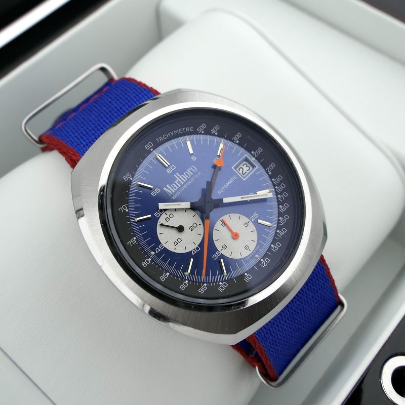 Image 19 of Marlboro World Championship Team 9801-72; Vintage Lemania 1341 chronograph men's watch